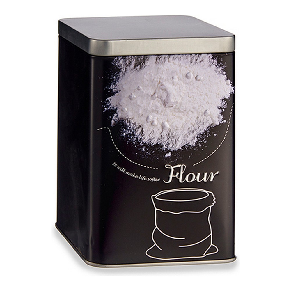 Burk Flour Svart Metall Vit 1 L - 2