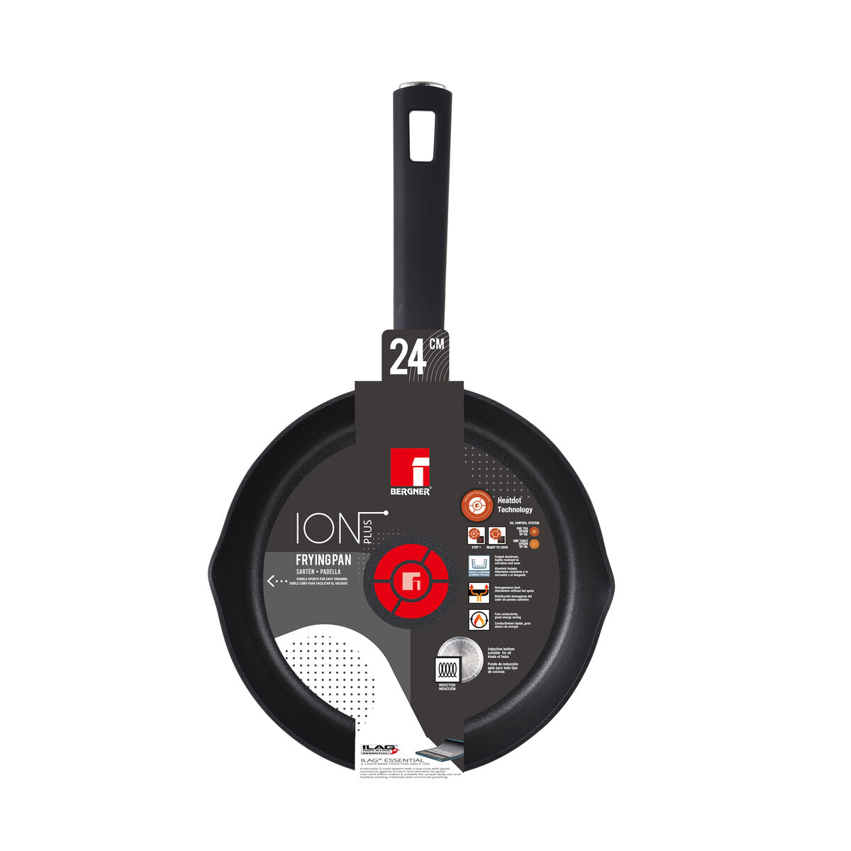 Stekpanna Bergner ION PLUS BG Svart Aluminium Smitt aluminium Ø 24 cm - 2