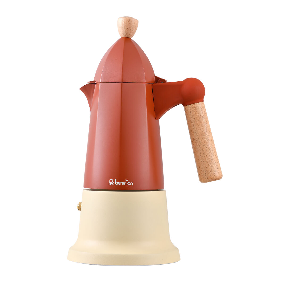 Italiensk Kaffepanna Benetton SAFARI BE Aluminium bokträ 6 Koppar 600 ml
