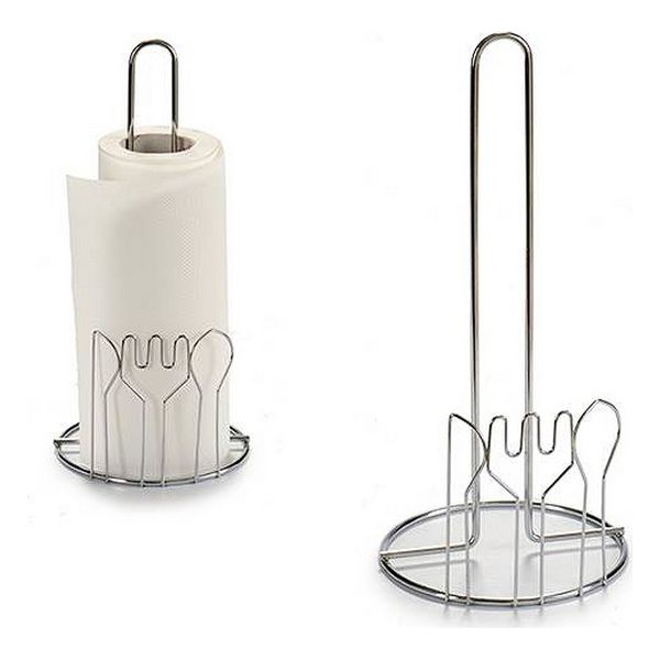 Hushållspappershållare Silvrig Metall (30 x 14 cm)