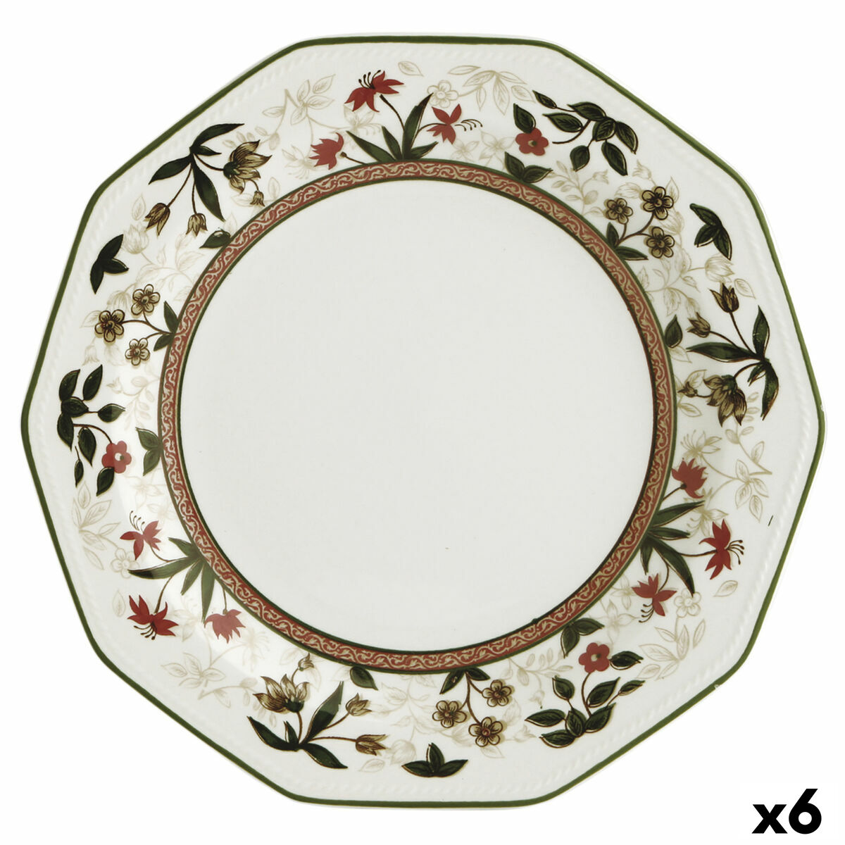 Platt skål Queen´s By Churchill Assam Blommig Keramik Edények Ø 27 cm (6 antal)