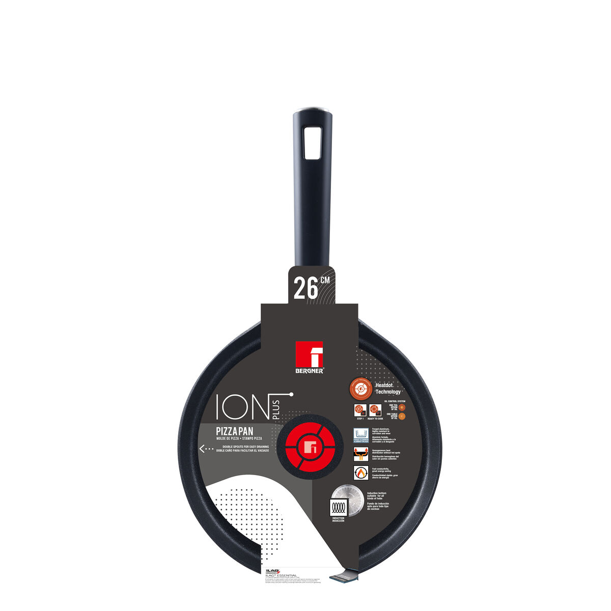 Stekpanna för Crêpes Bergner ION PLUS BG Svart Aluminium Smitt aluminium Ø 26 cm - 2