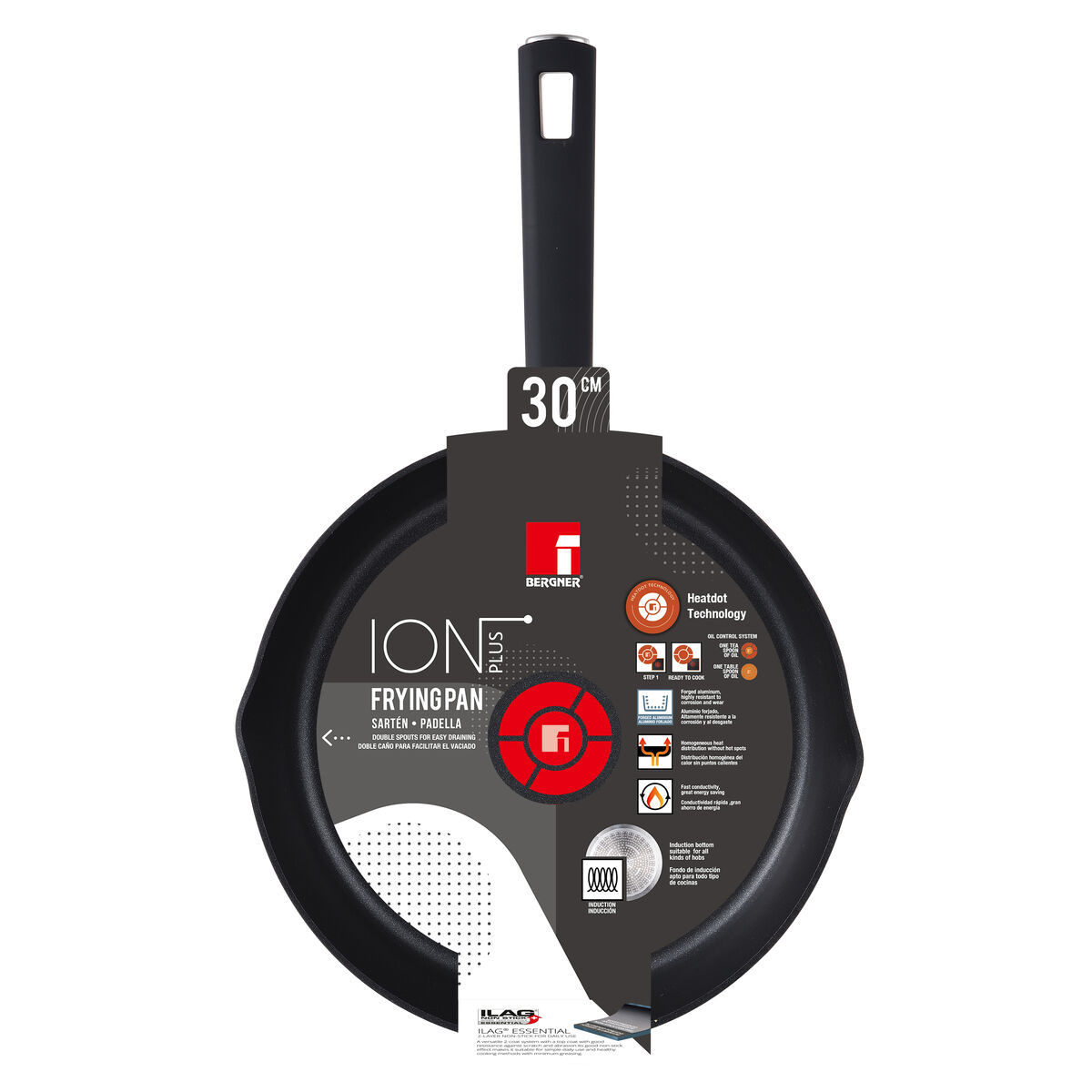 Stekpanna Bergner ION PLUS BG Svart Aluminium Smitt aluminium Ø 30 cm - 2