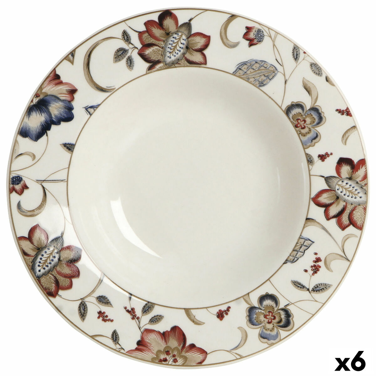 Djup tallrik Queen´s By Churchill Jacobean Blommig Keramik Edények 22,8 cm (6 antal)