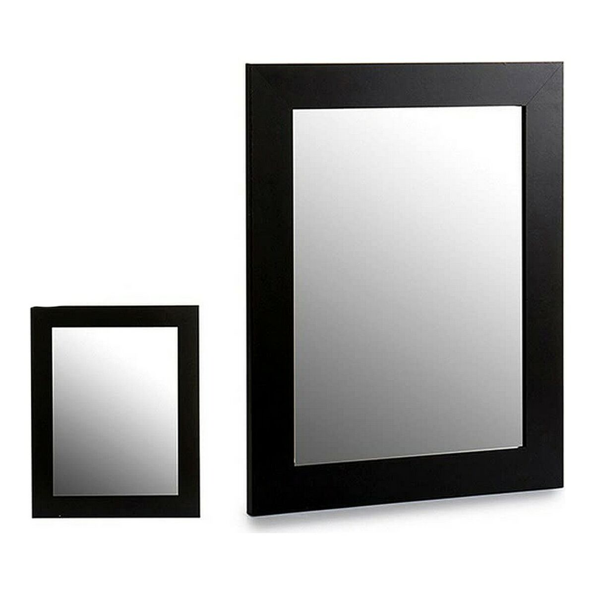 Väggspegel Svart Trä Glas (1 uds) - 3