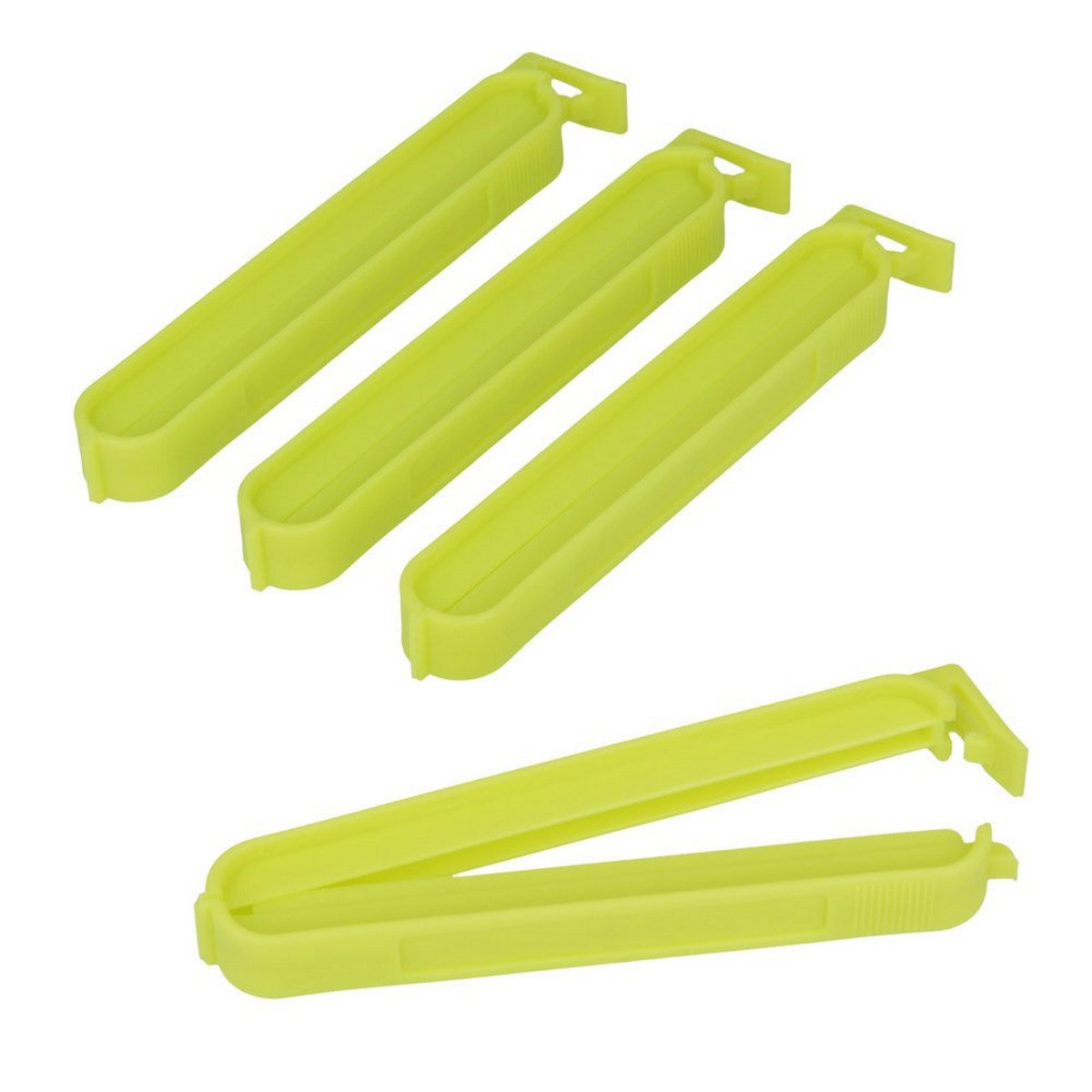 Klämmor för påsförslutning Metaltex Stor Grön polypropen (4 Delar) - 4