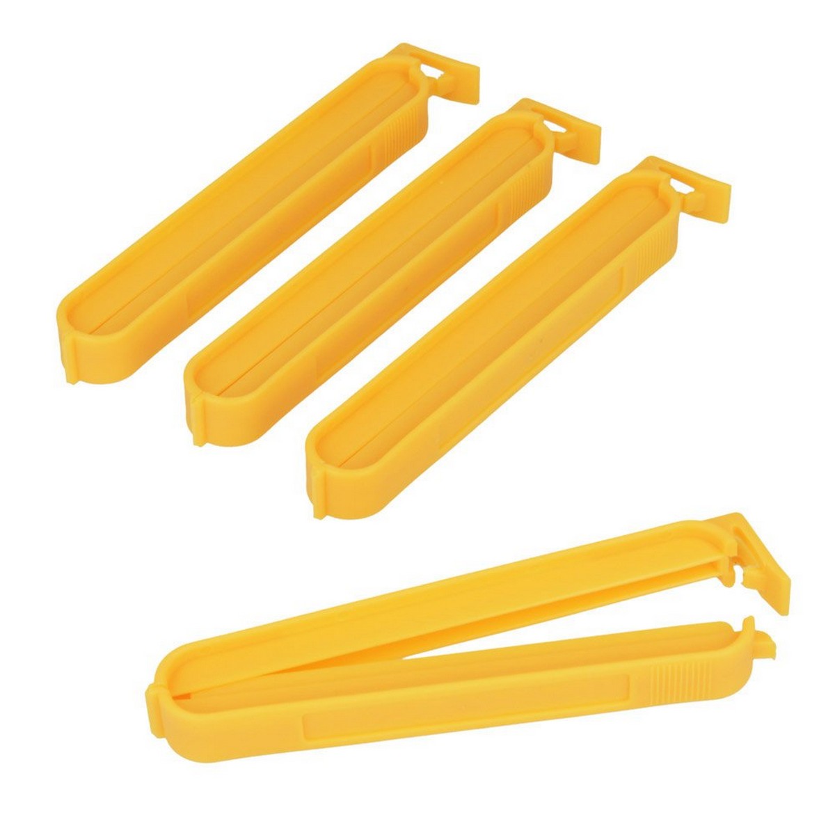 Klämmor för påsförslutning Metaltex Stor Grön polypropen (4 Delar) - 2
