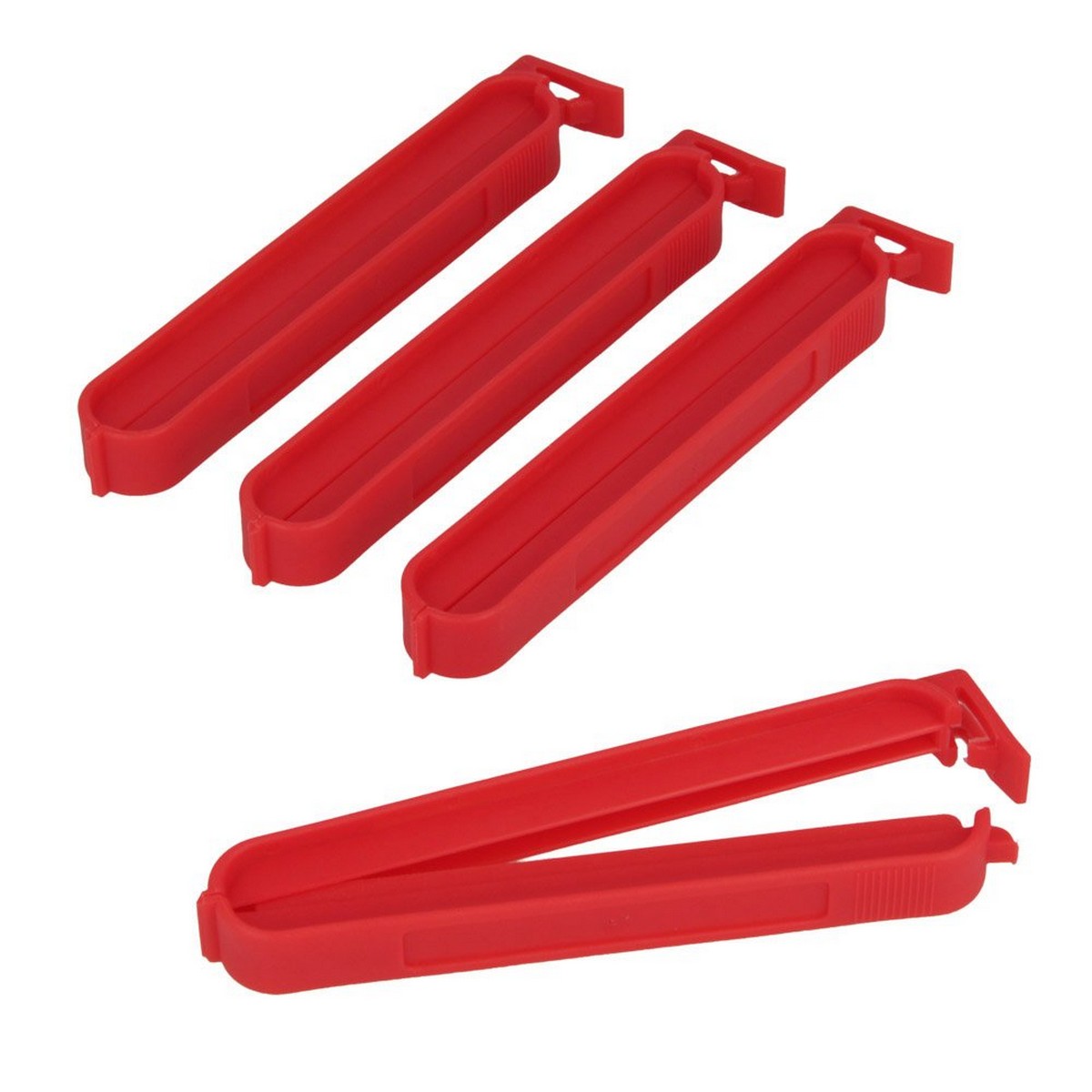 Klämmor för påsförslutning Metaltex Stor Grön polypropen (4 Delar) - 3