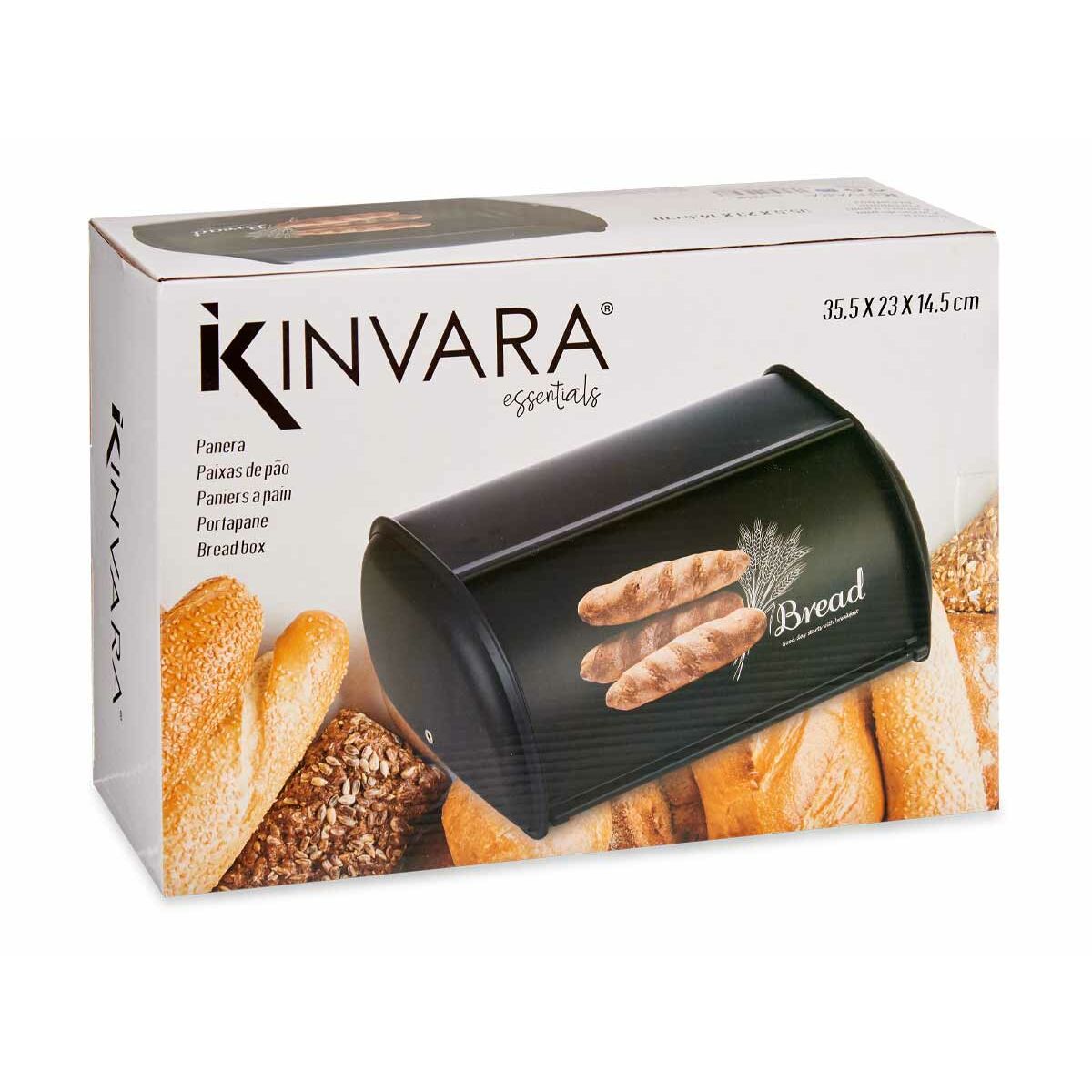 Brödkorg Bread Svart Metall (23 x 14,5 x 35,5 cm) - 3