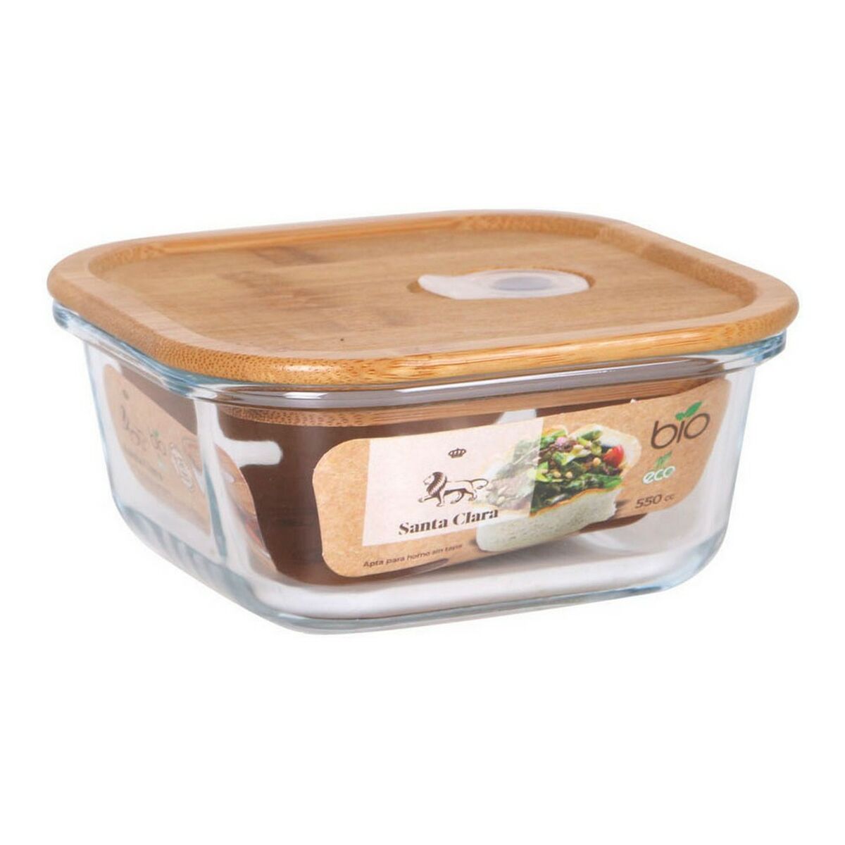 Lunchlåda Santa Clara Santa Clara Bambu Borosilikatglas 550 ml 14 x 14 x 6 cm - 2