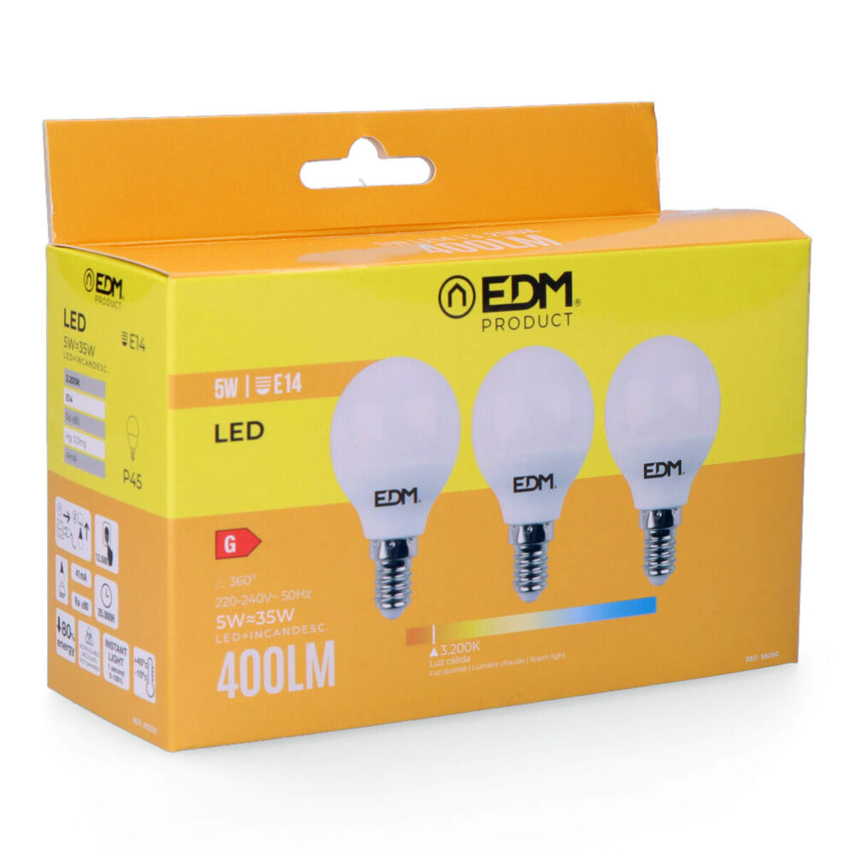 LED-lampa EDM 5 W E14 G 400 lm (3200 K)