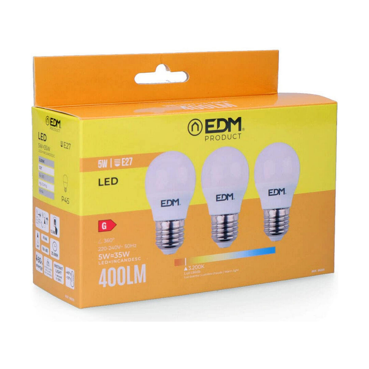 LED-lampa EDM E27 5 W G (3200 K) - 2