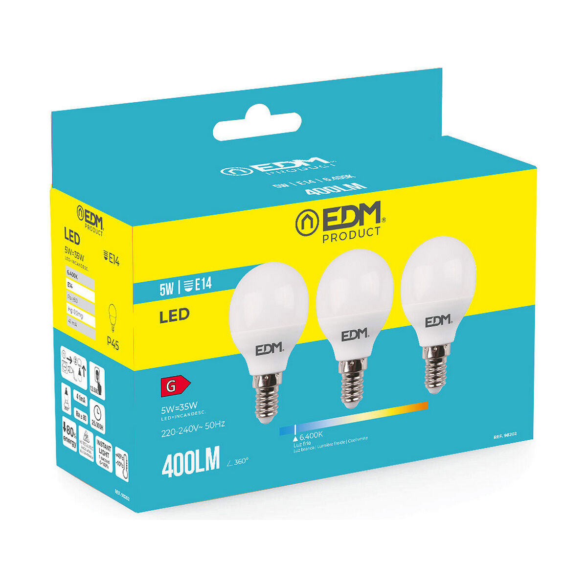 LED-lampa EDM 5 W E14 G 400 lm (6400K) - 3