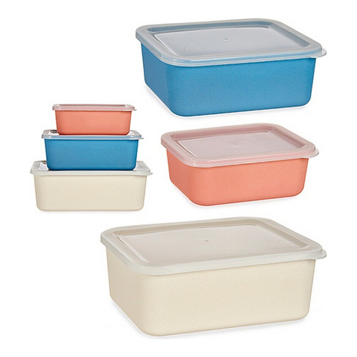 Skurboll Bambu Mörkblå Kräm 17 x 8 x 23 cm (3 pcs - 4