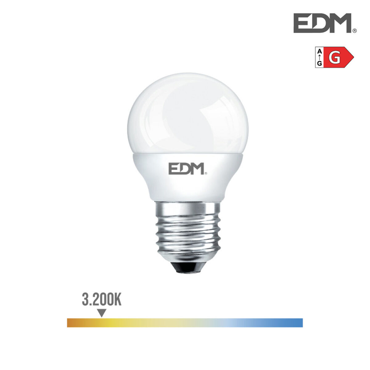 LED-lampa EDM E27 5 W G 400 lm (3200 K)