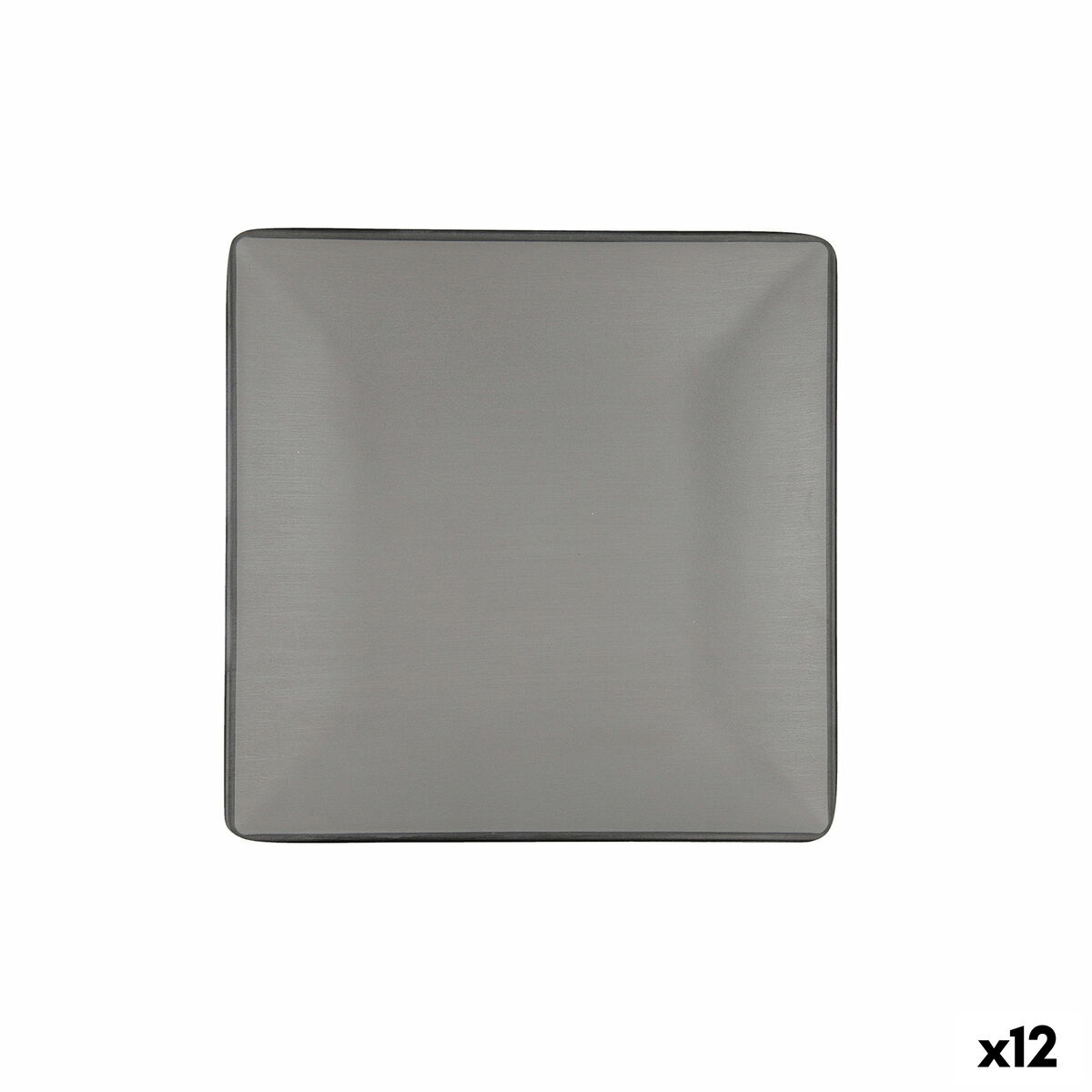 Platt skål Bidasoa Gio Grå Plast 21,5 x 21,5 cm (12 antal)