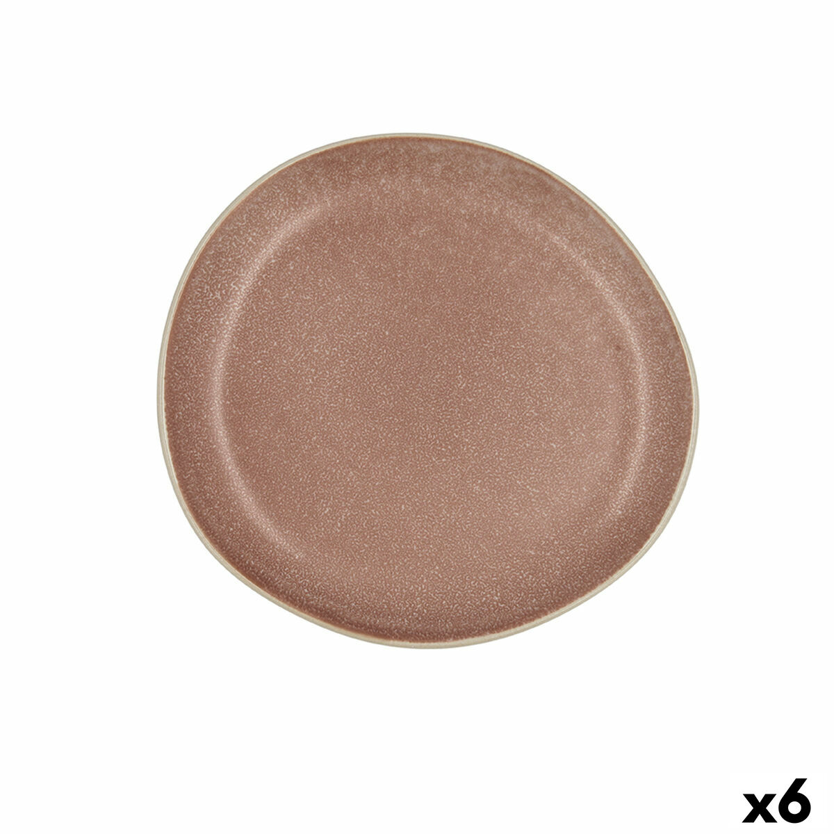 Lapostányér Bidasoa Gio Oregelbunden 20 cm Keramik Brun (6 antal)