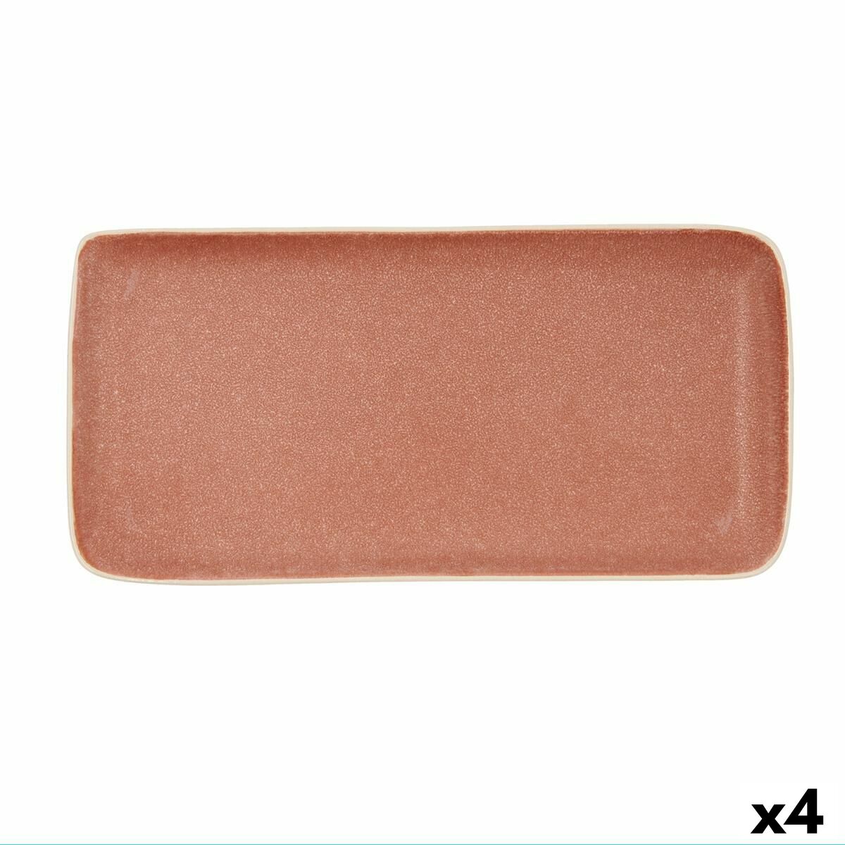 Snacksbricka Bidasoa Gio Rektangulär 28 x 14 cm Keramik Brun (4 antal)