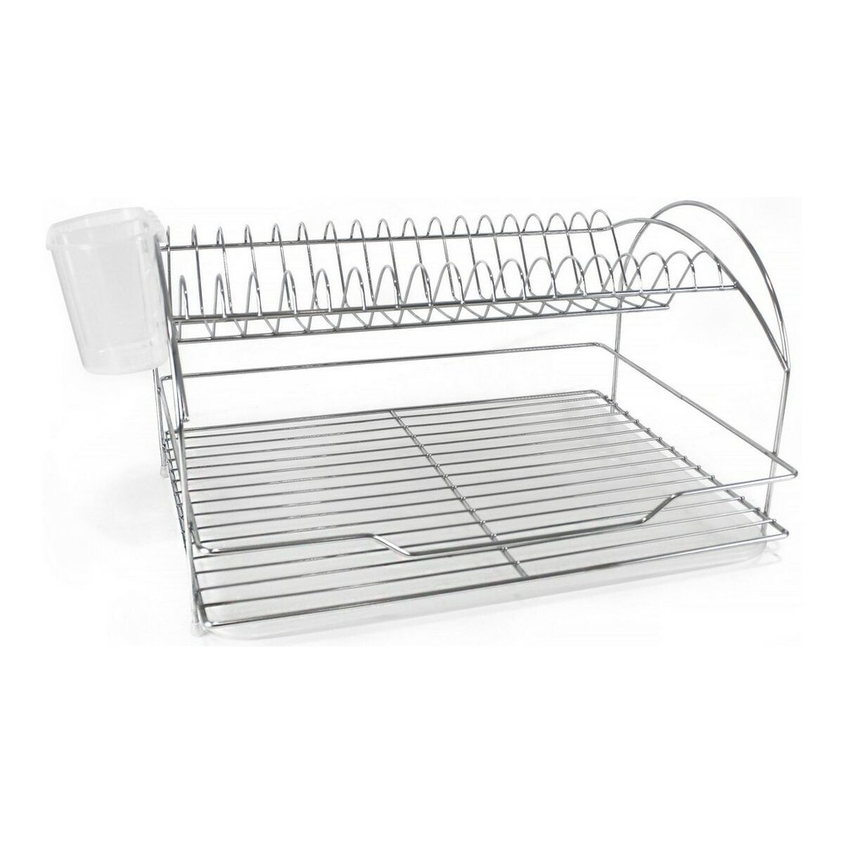 Diskställ Quttin Silvrig Metall Vit Plast (46,5 x 35,5 x 26 cm) - 3