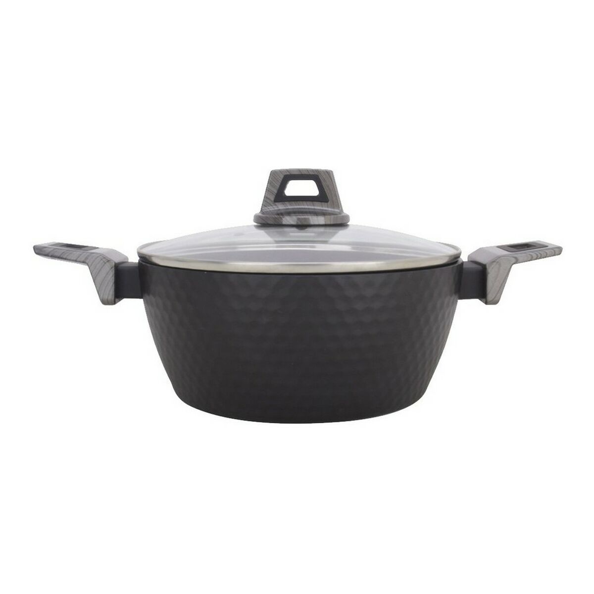 Kastrull med lock Amercook Svart Aluminium (Ø 24 cm) - 3