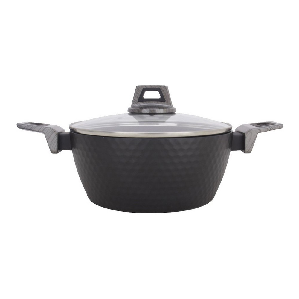 Kastrull med lock Amercook Svart Aluminium (Ø 24 cm)