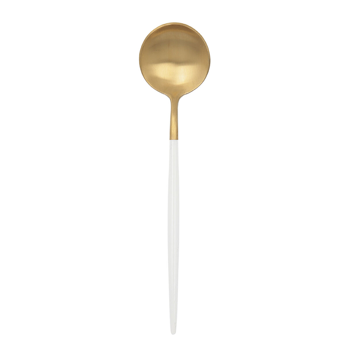 Set med skedar Bidasoa Gio Gyllene Vit Metall 12 antal