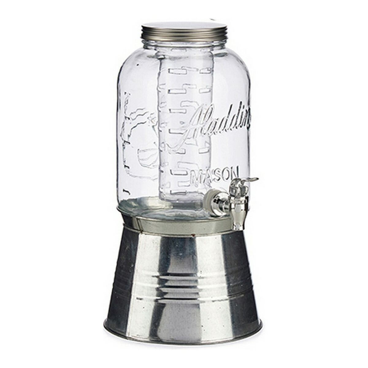 Kanna Transparent Kran Kylare Glas Metall Plast (3800 ml) - 3