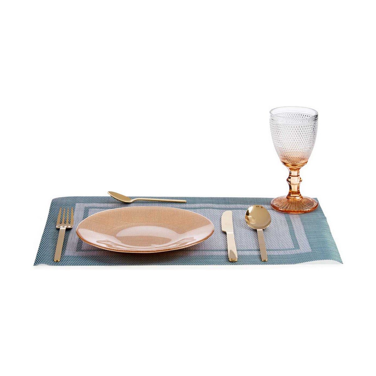 Platt skål Gyllene Glas 21 x 2 x 21 cm - 5