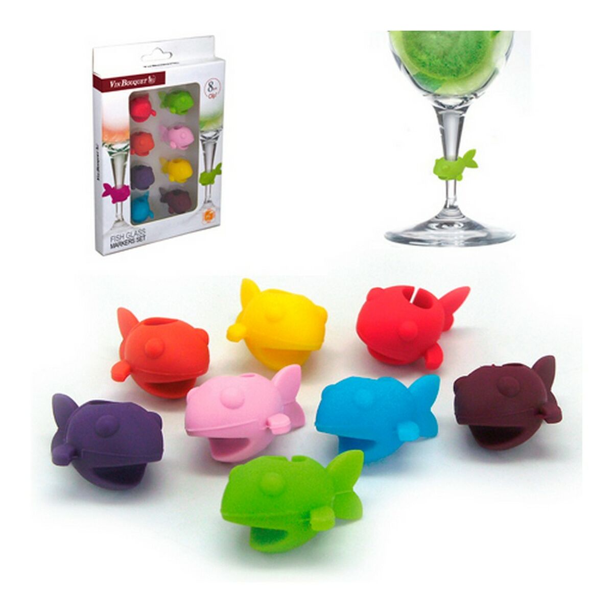 Glasmarkör Vin Bouquet 8 pcs - 2