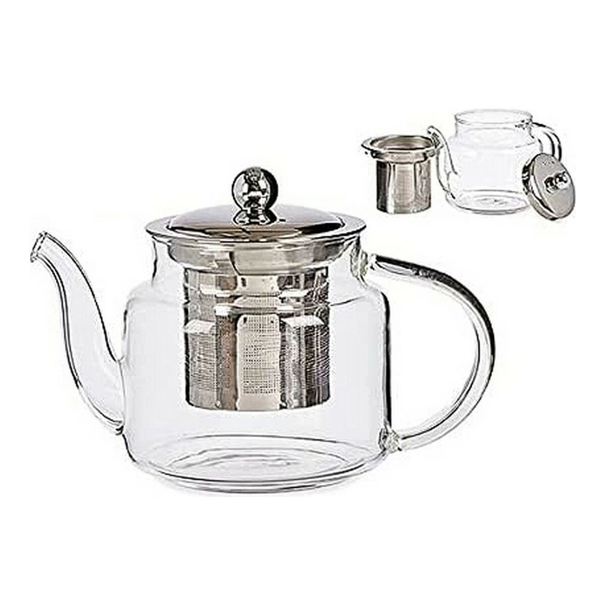 Tekanna Straight Glas Transparent Stål (500 ml) - 3