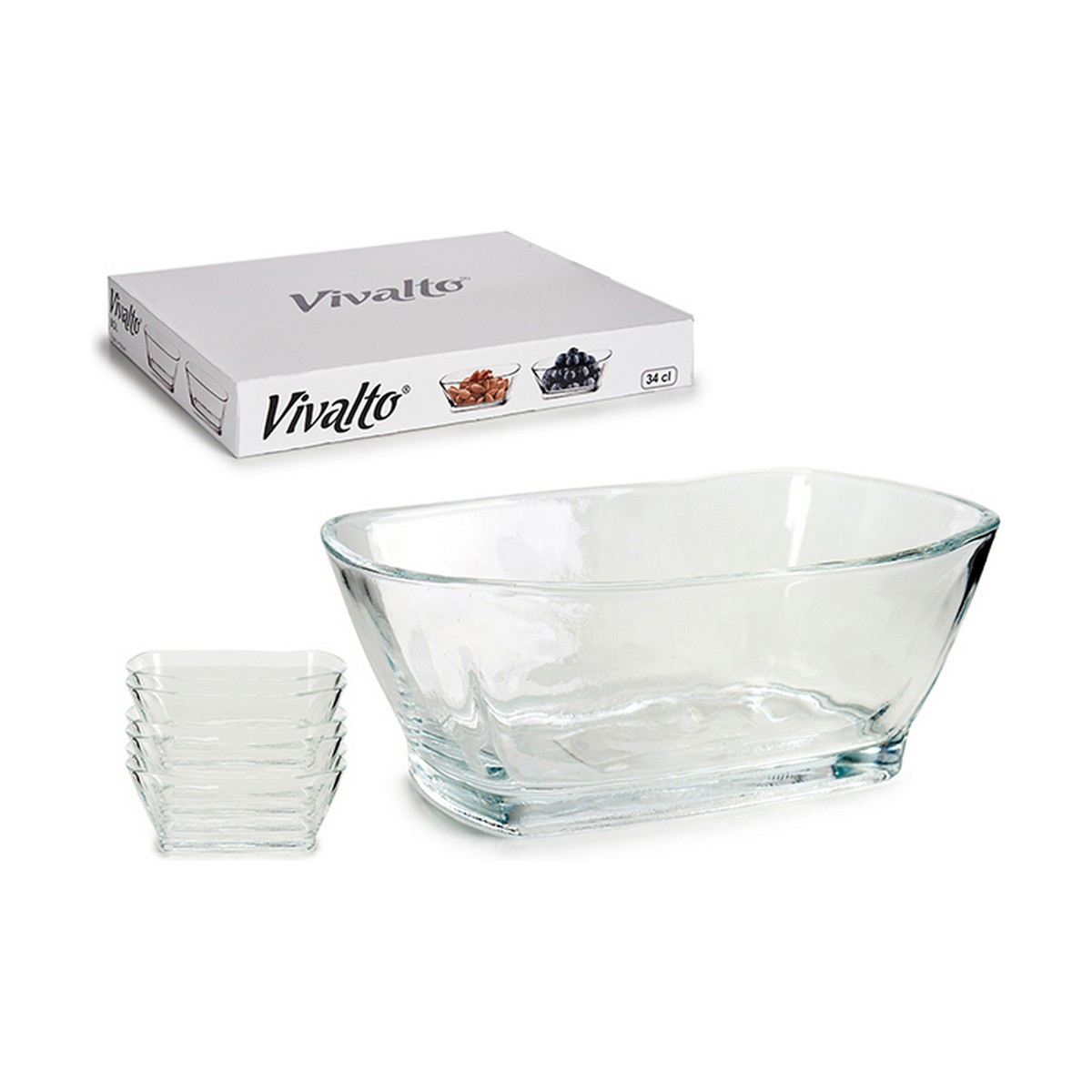 Skål 8430852273291 Avlång 10,5 x 5,5 x 14,2 cm Transparent Glas 340 ml - 3