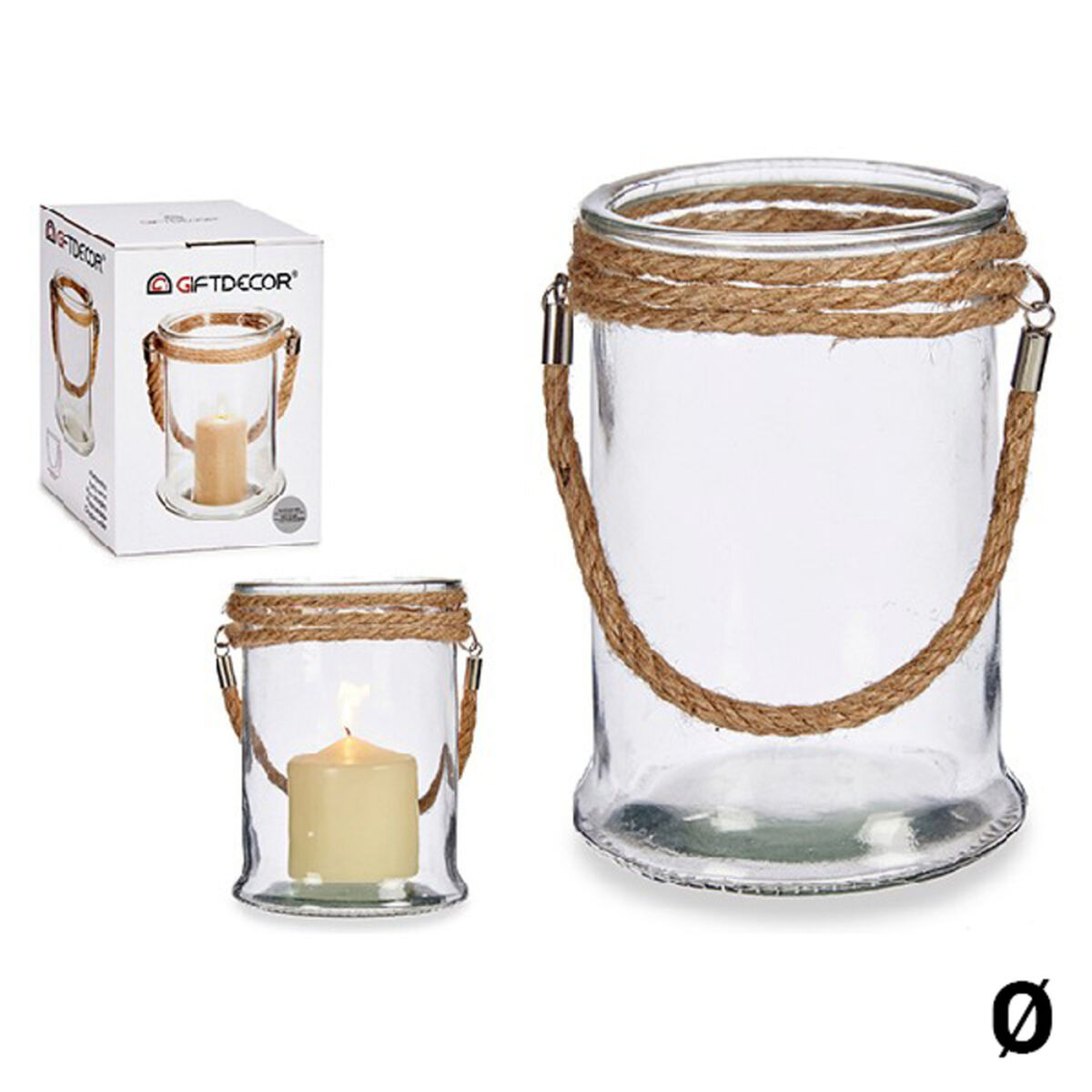 Ljusstakar Glas Transparent, Mått: Ø 13 cm - 3
