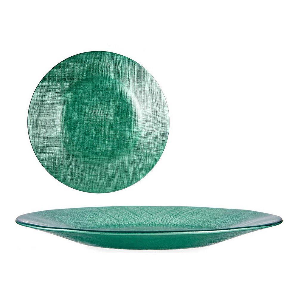 Platt skål Grön Glas 21 x 2 x 21 cm - 3