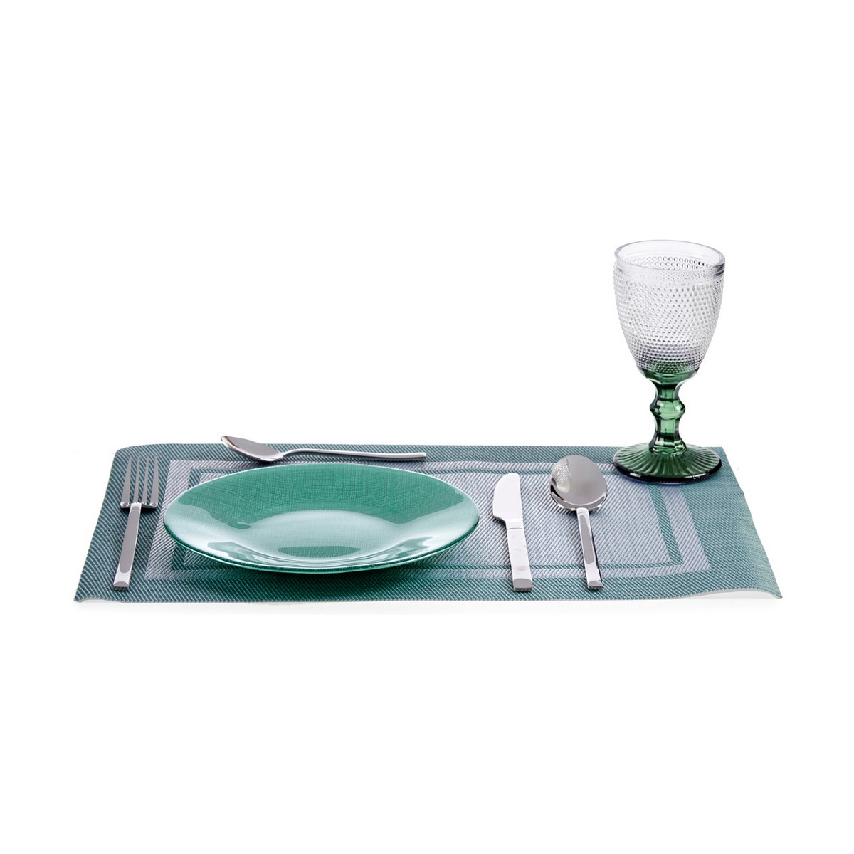 Platt skål Grön Glas 21 x 2 x 21 cm - 6