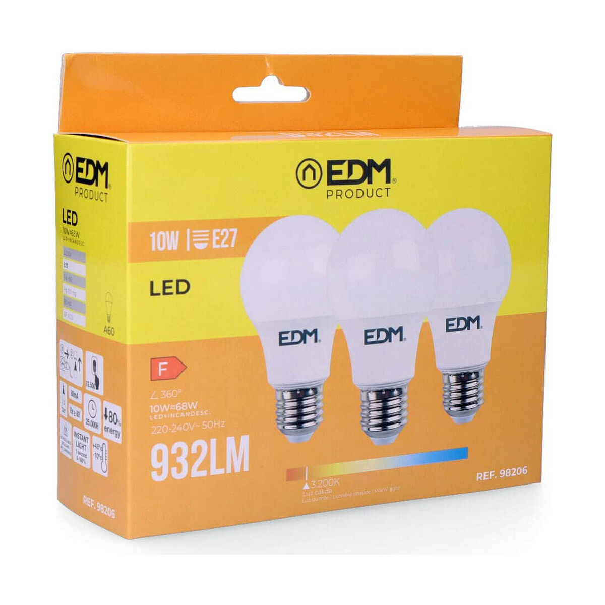 LED-lampa EDM E27 10 W F 810 Lm (3200 K) - 2