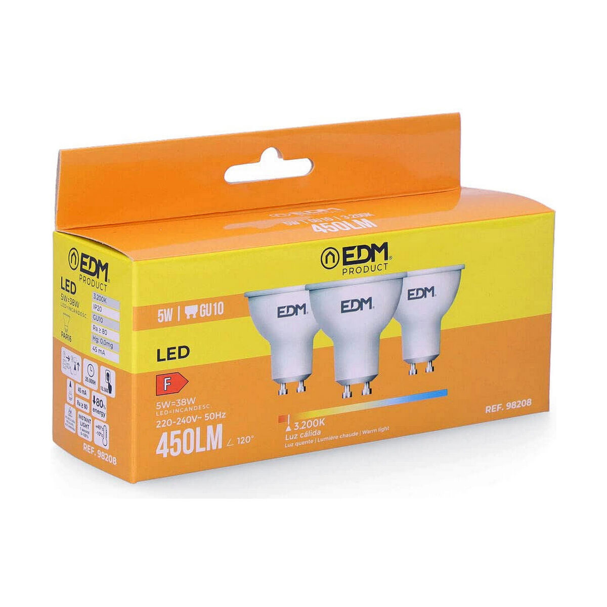 LED-lampa EDM 5 W GU10 450 lm F (3200 K) - 2
