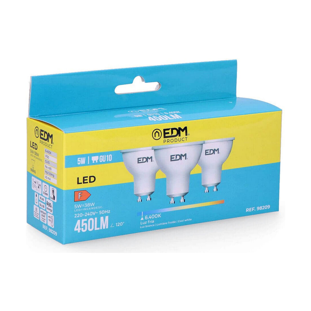 LED-lampa EDM 5 W GU10 450 lm F (6400K) - 2