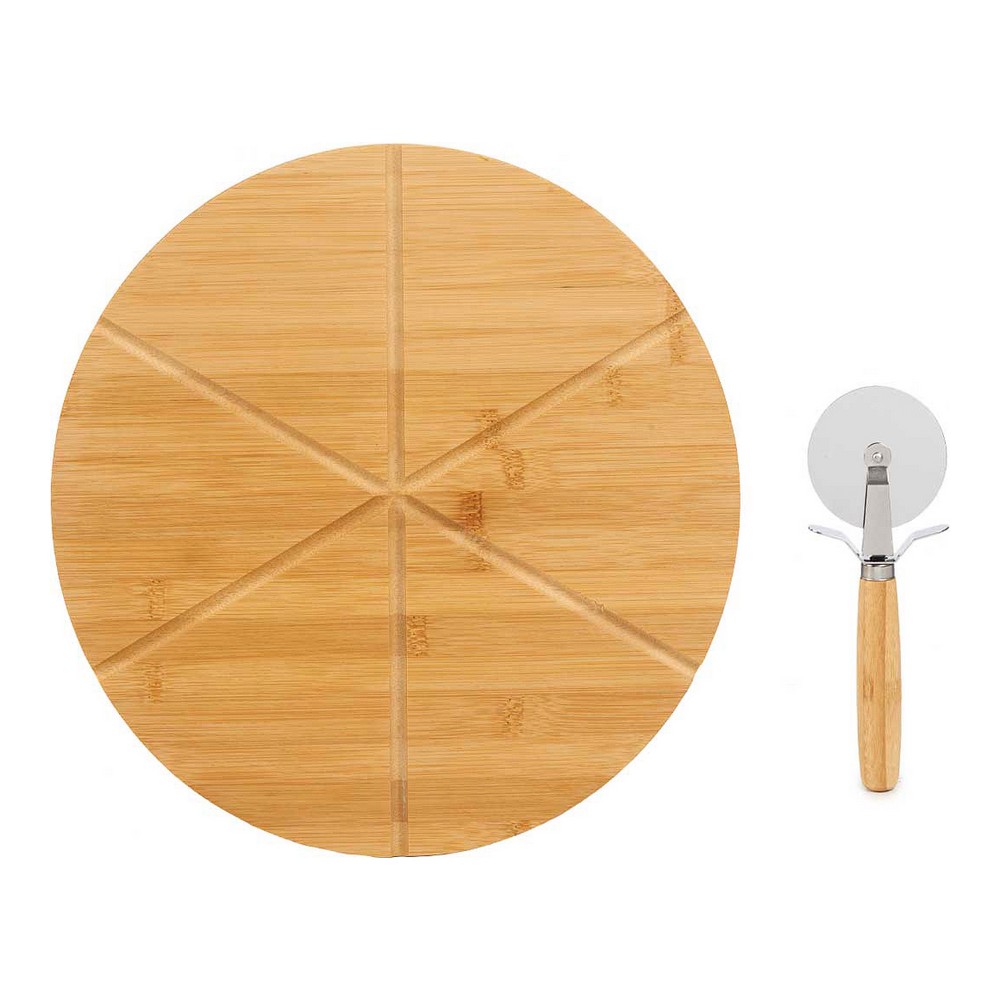 Skärbräda Pizza Brun Bambu (Ø 35 cm) - 2