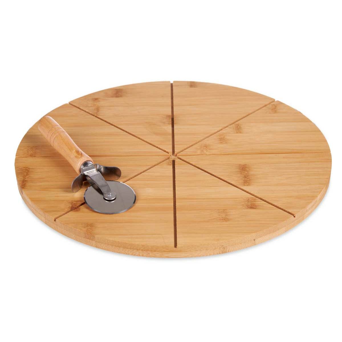 Skärbräda Pizza Brun Bambu (Ø 35 cm) - 5