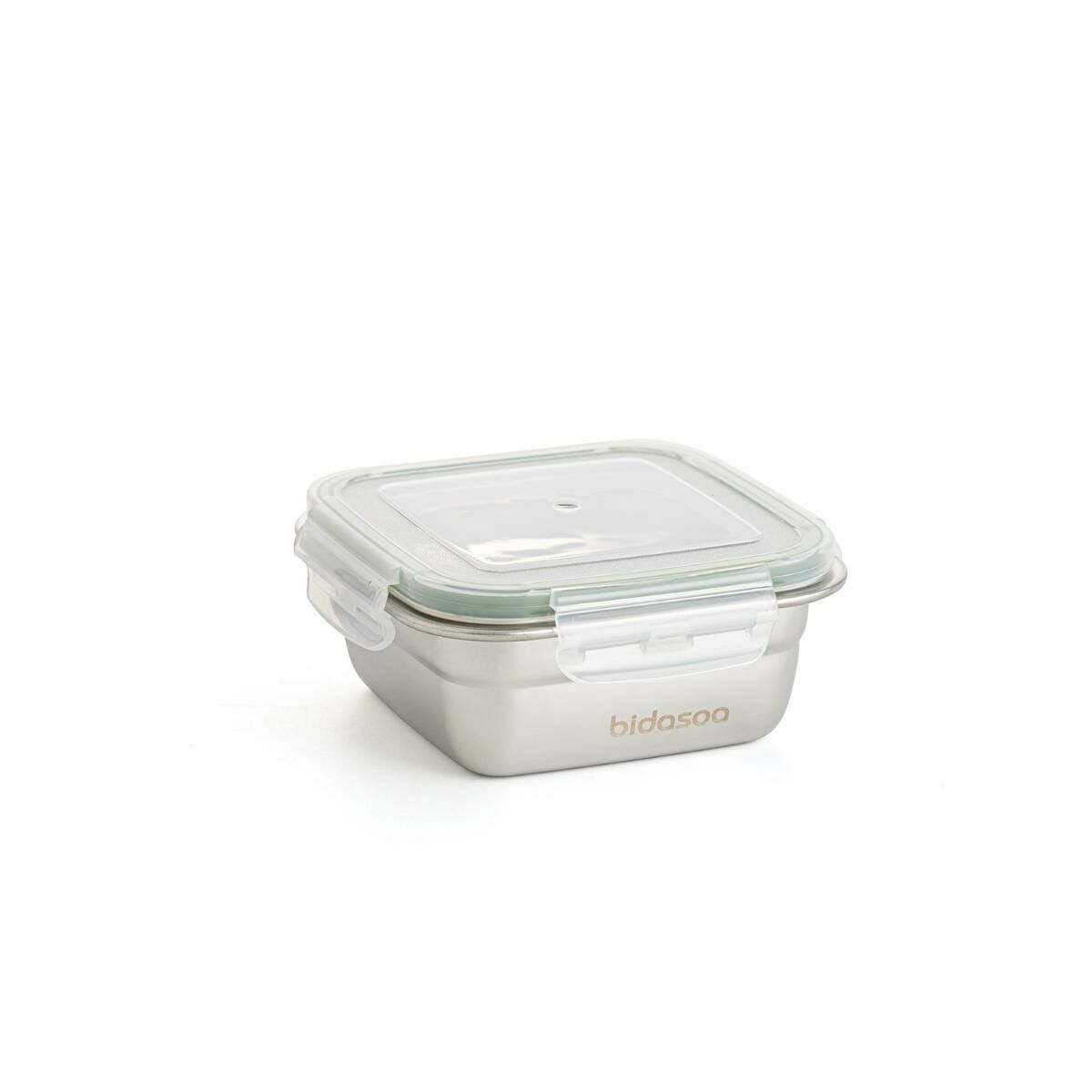 Hermetisk matlåda Bidasoa Theo 12,5 x 12,5 x 6 cm Silvrig 400 ml Metall (6 antal) - 2