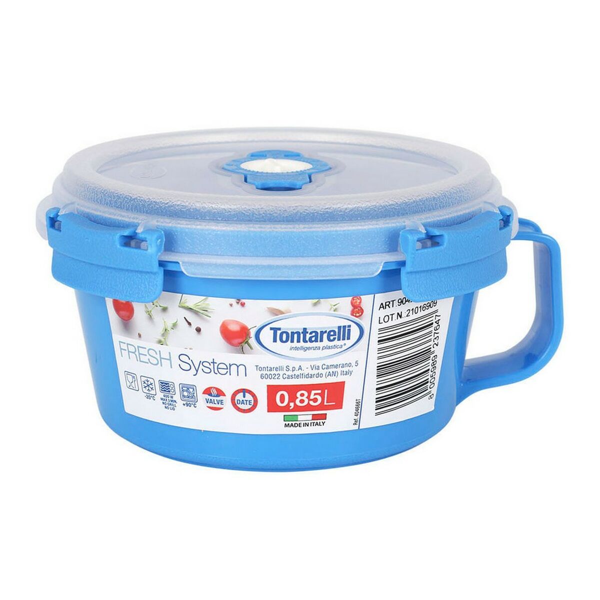 Lunchlåda Tontarelli Fresh system Rund Blå 850 ml