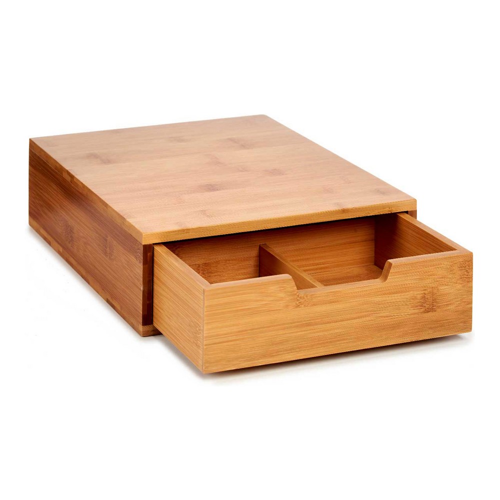 Kapselhållare Stöd Kaffebryggare Brun Bambu 30 x 10 x 30 cm - 2