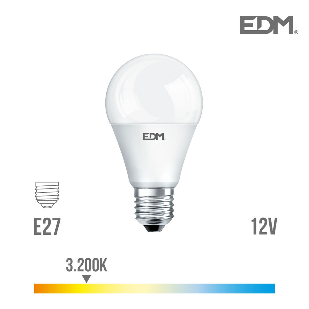 LED-lampa EDM E27 A+ 10 W 810 Lm (3200 K)
