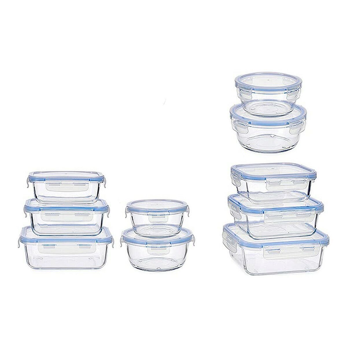 Lunchlådor, set Transparent Plast Glas (5 Delar) - 4