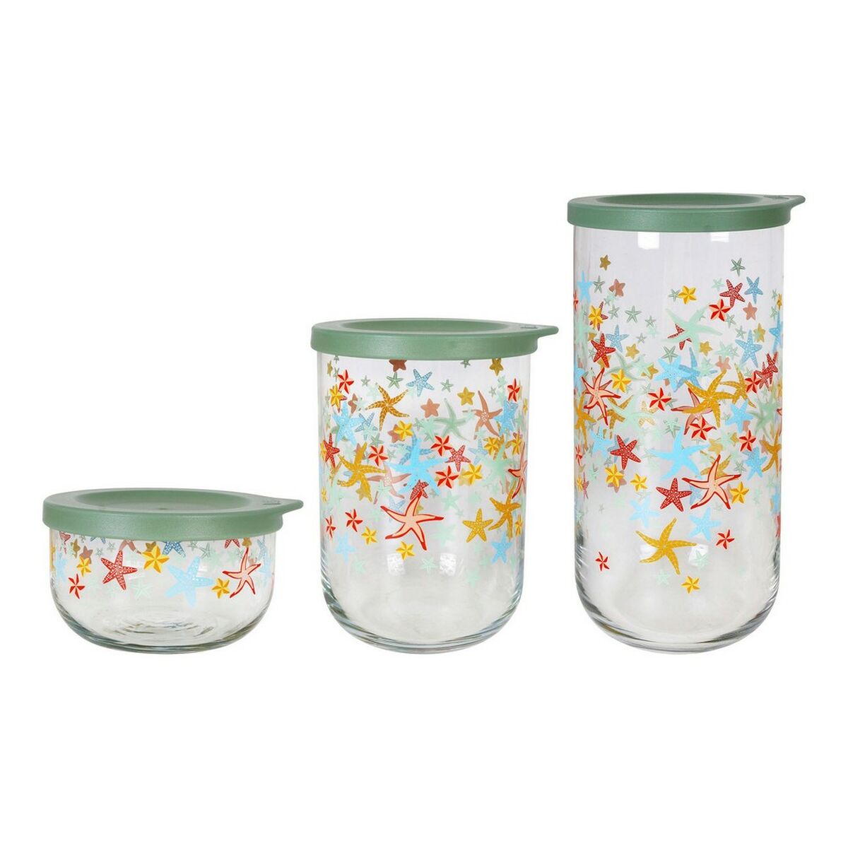 Uppsättning med 3 Burkar LAV Starfish Glas