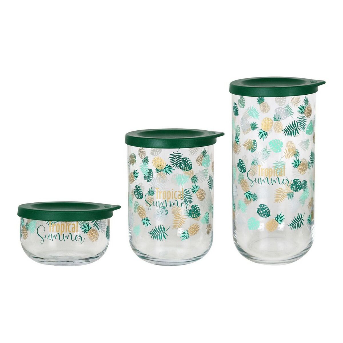 Uppsättning med 3 Burkar LAV Tropical Summer Glas