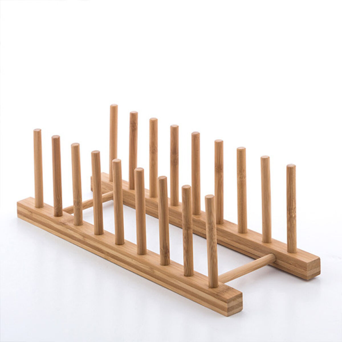 Diskställ 34 x 12,5 x 12 cm Naturell Bambu - 4