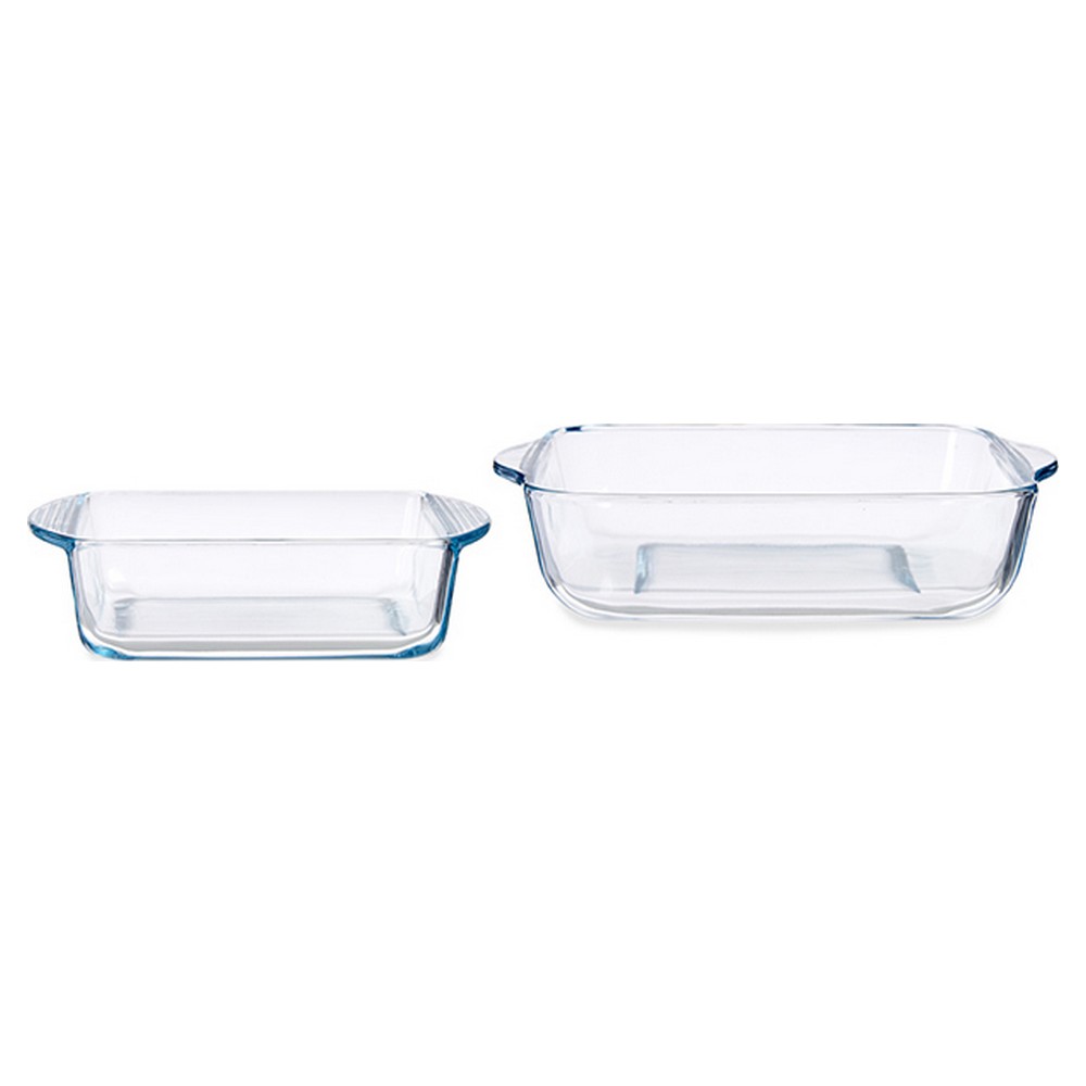 Set med Ugnsfasta Formar 597677 Transparent Borosilikatglas 22 x 6 x 25,5 cm