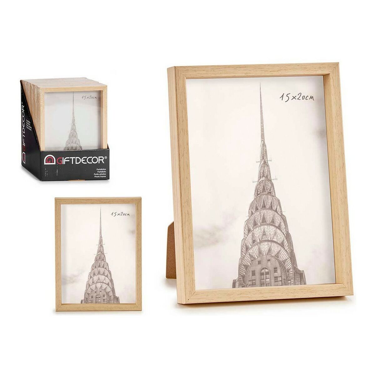Fotoramar 16,5 x 2 x 21,6 cm 17,7 x 22,5 x 2 cm Brun Plast (16,5 x 2 x 21,6 cm) - 2