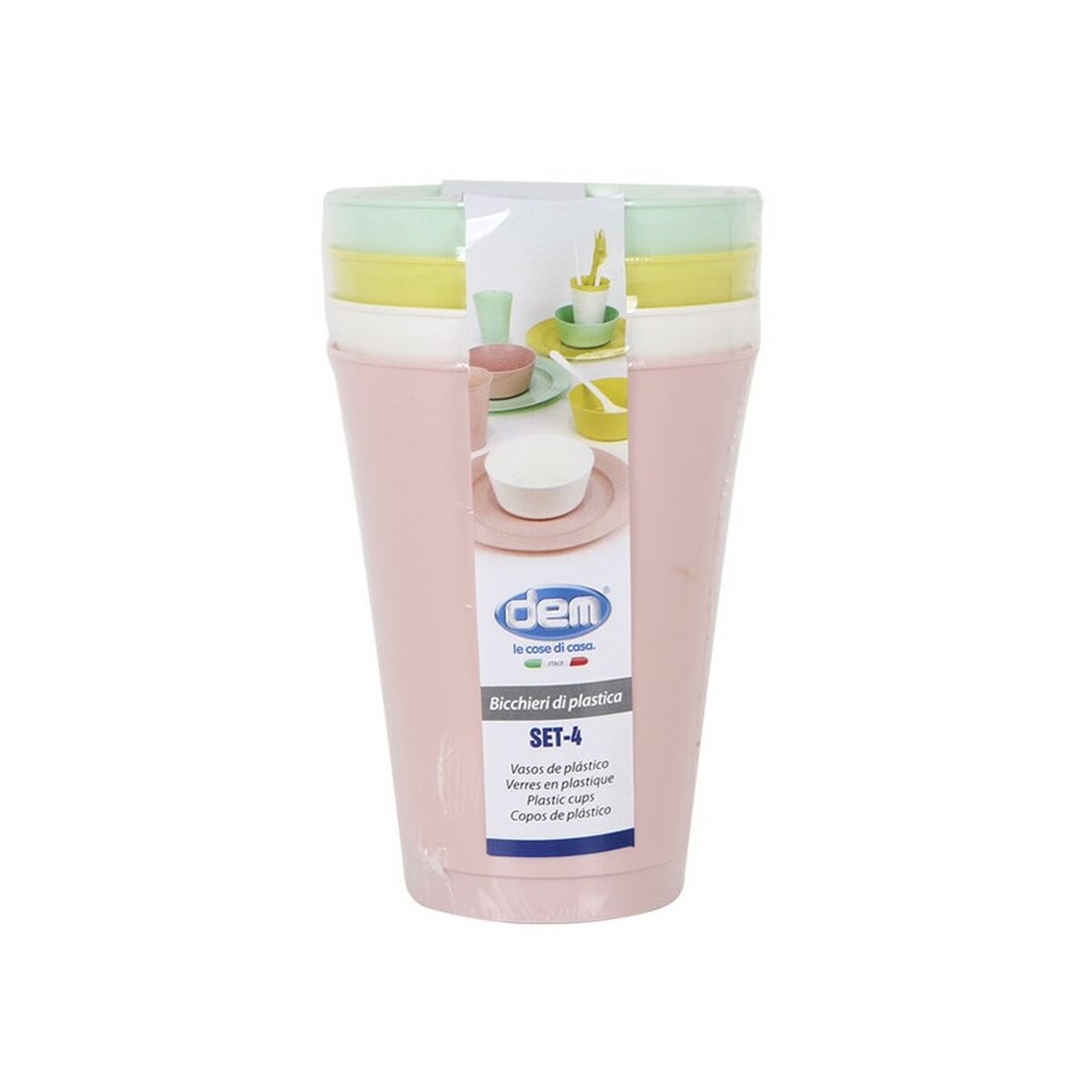 Glasset Dem   Multicolour polypropen (4 antal)